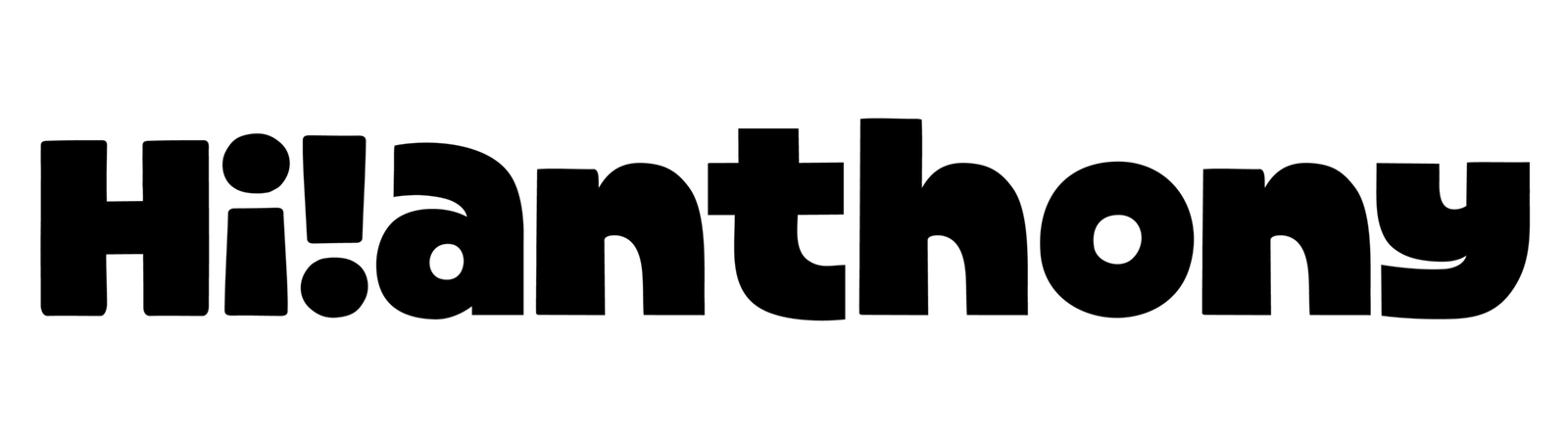 Hi Anthony Cafe logo in bold black typography.
